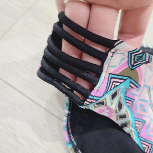 OP Swimsuit Bottom Only Large 11-13 Black Aztec Strappy - Picture 3 of 5